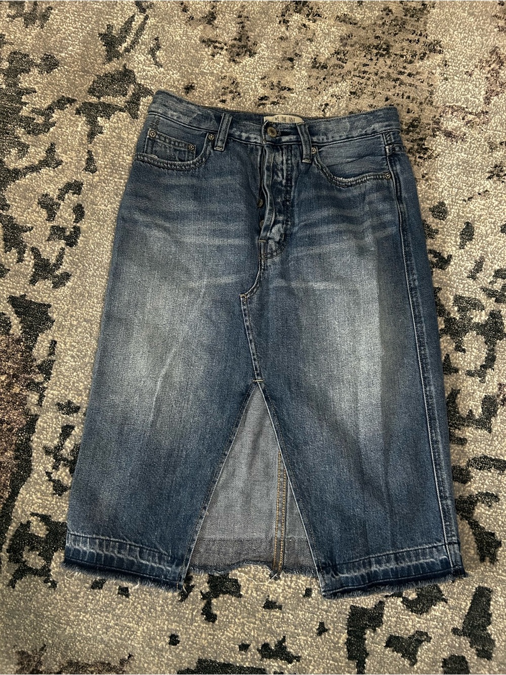 Free People Denim Knee-Length Skirt